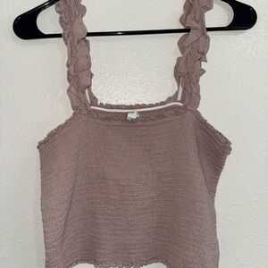 Aerie Ruffled Dusty Pink Top